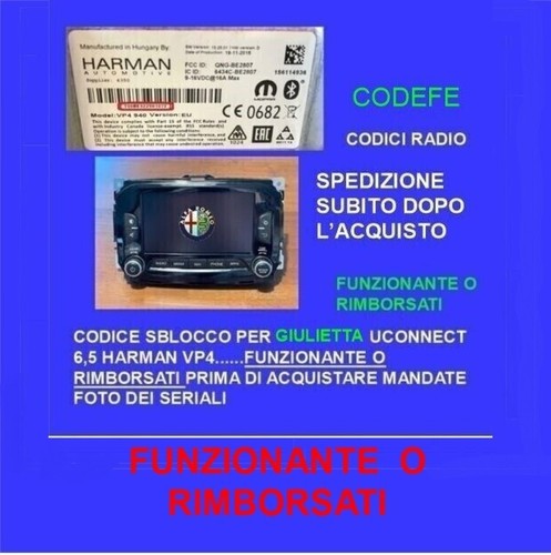 Codice sblocco radio - sblocco, autoradio