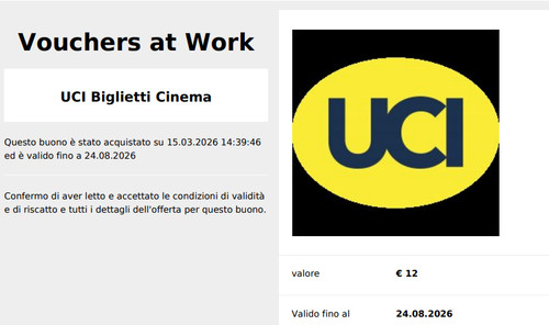 Biglietto uci cinema - biglietto, codice